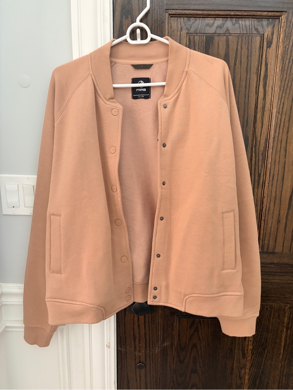 MPG Women's Peach-Blend Varsity Jacket